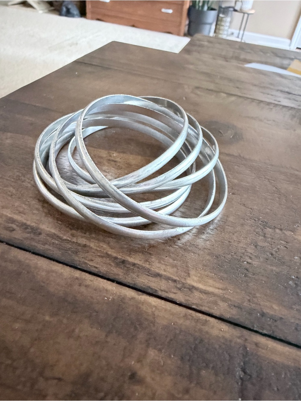 Silver 7 Interlocking bangle bracelet